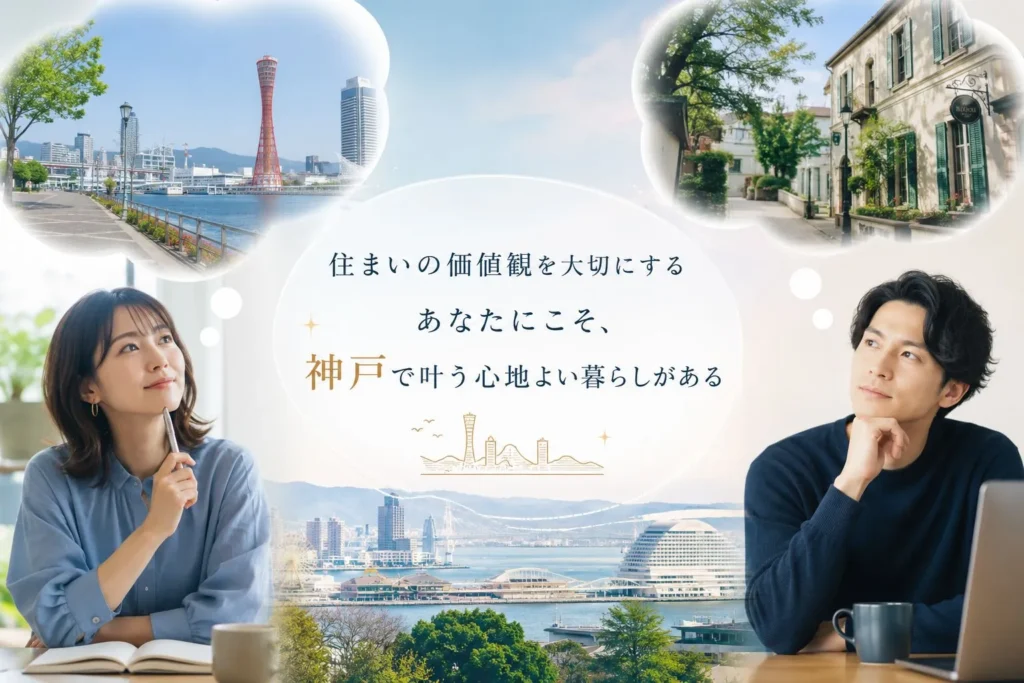 神戸での結婚生活を想像しながら婚活している30代の男女
